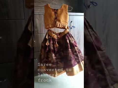 saree converted into lehenga and frock #shorts #frocks #saree #girls