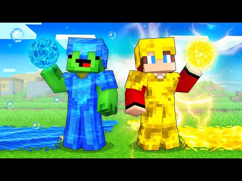 Mikey WATER Armor vs JJ ELECTRIC Armor Survival Battle in Minecraft (Maizen)