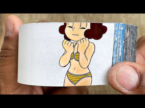 Perman Cartoon Flipbook #6 | Michiko and Perman Bathing Flip Book | Flip Book Artist 2024