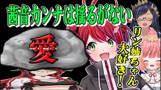 茜音カンナ不動の愛【島村シャルロット/龍ヶ崎リン/飛良ひかり/茜音カンナ/ななしいんく/切り抜き】