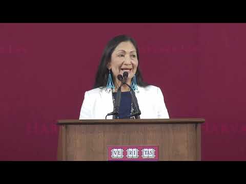 Deb Haaland addresses the Harvard Law School Class of 2024