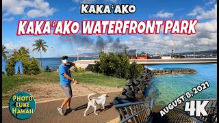 Kakaako Waterfront Park Walk August 8, 2021 Fire at Sand Island Treadmill Oahu Hawaii Virtual Walk