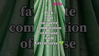 combination of blouse with green saree #fashion #sareeblouses #womensfashionblouses