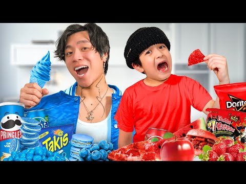 Eating ONE COLOR Food For 24 HOURS! | The Shluv Family