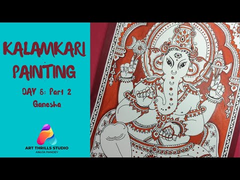 Kalamkari Workshop : Day 8 Part 2 | Ganesha Coloring