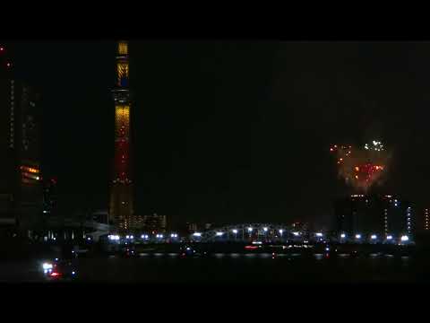 025　　東京スカイツリー　ライトアップ　不死鳥　♬　隅田川花火大会 2023　☆　Sumida  Fireworks　phoenix　✿　汐入公園　白鬚橋　♬　2023年　7月29日