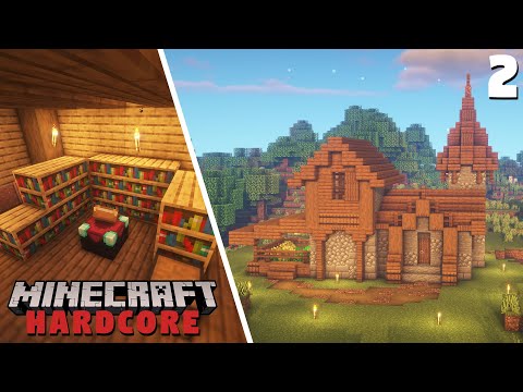 Minecraft Hardcore Let's Play Ep. 2 - House Upgrades and Enchanting Table!!