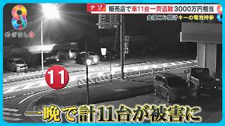 【ナゾ】販売店で車11台一斉盗難一部始終 金庫壊しキー盗む用意周到の手口とは？ 執念の捜索で4台は発見【めざまし８ニュース】