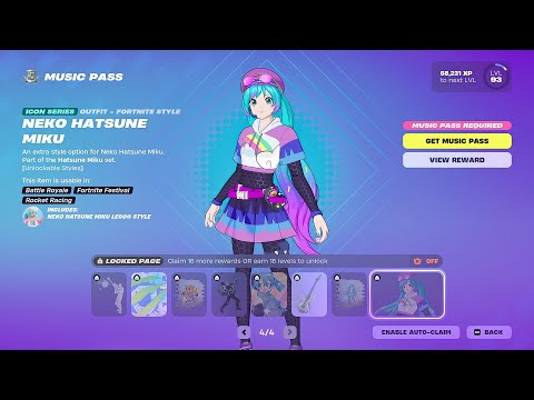 All Fortnite x Hatsune Miku Pass & Skin Bundle Showcase! (Season 7 Festival Pass)