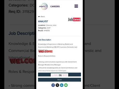 Wipro hiring for Analyst role👨‍💻| #wipro #jobs #jobcareer