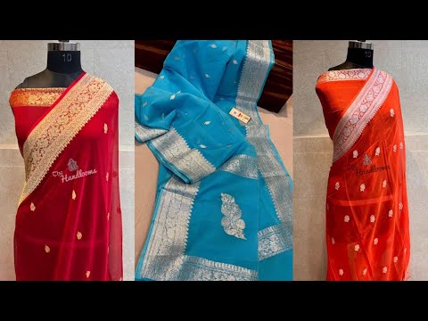 Khaddi georgette katan Banarasi sarees by banaras sarees manufacturer