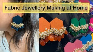 DIY Fabric Jewellery Making at Home | Fabric Earrings Tutorial | Handicrafts by Shireen