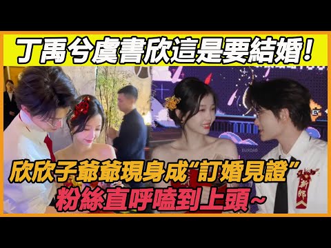 丁禹兮虞書欣這是要結婚！出席慶功宴如同訂婚，欣欣子爺爺現身成“訂婚見證”，粉絲直呼嗑到上頭~#虞書欣#丁禹兮#永夜星河