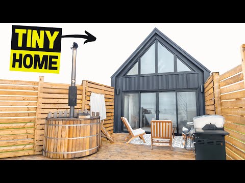 Oceanfront MODERN SCANDINAVIAN TINY HOME Built in the 1800s! Full Tour