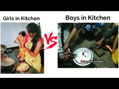 girls in kitchen vs boys in kitchen #viralmemes #girlvsboy