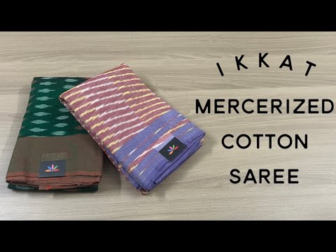 Mercerized Ikkat Cotton Sarees | Shop on www.fabk.in #fabksarees #ikkatsarees