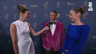 Usman & Rachel Khawaja on the Blue Carpet with Erin Holland - Australian Cricket Awards 2023