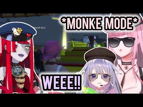 Calli return to MONKE when riding the Rollercoaster with Biboo and Ollie [HoloGTA] | Hololive