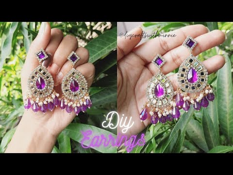 Earrings Making Tutorial 💜 | Diy Earrings Making at Home | Tutorial | Diy Crafts with Minnie