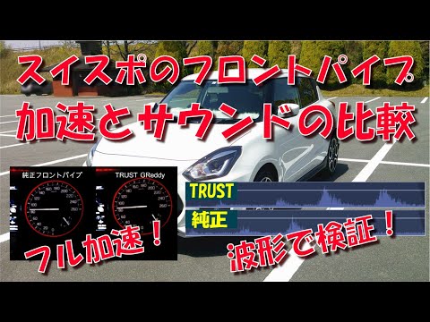 スイフトスポーツ の フロントパイプ 加速 と サウンド の 比較【ZC33S】【AT】【TRUST】【GReddy】【音量】【60km/h～120km/h】【フルスロットル】【排気】【エキゾースト】