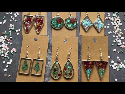 EASY Beginner Christmas UV Resin Earrings! 🎄❄️