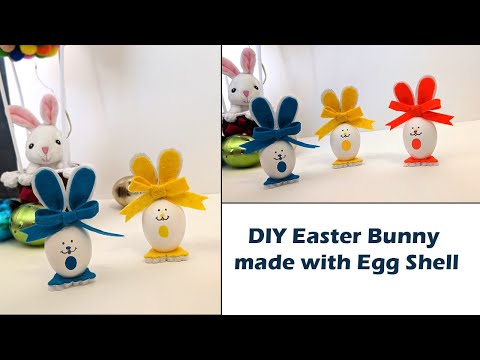 DIY Easter Bunny made with Egg shell l l Easy Easter decoration ideas l l Reuse with Egg shell