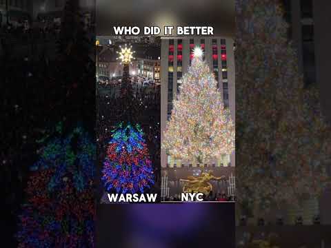 Which is better, Warsaw or NYC #thisorthat #christmastree #treelighting #competition #whichoneisbest