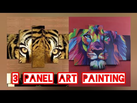 3 piece canvas art DIY|| 3 panel painting||stunning painting for home decor||