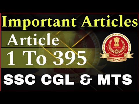 Important Articles | Article 1 To 395 | SSC CGL 2024 | SSC MTS 2024 | Important Articles MCQs |