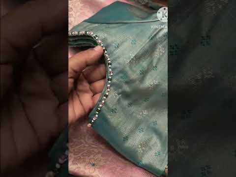 Simple Bead Work on Blouse / Shabna's Designs #Beadwork #handmade #blouse