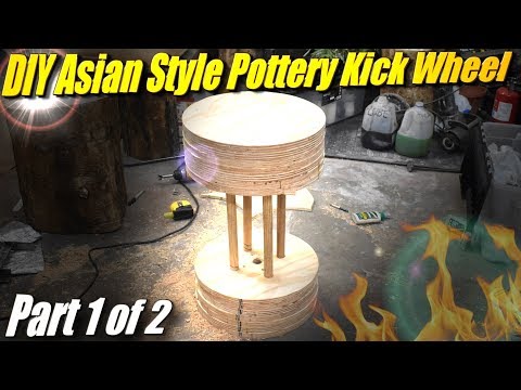 Building an Asian Pottery Kick Wheel (kerokuro or karatsu wheel) Part 1/2: the wooden spinny bit