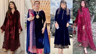 plain velvet dress design/plain velvet suit designs