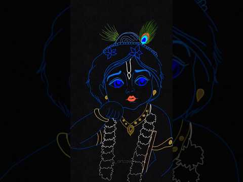 Krishna Drawing 🖌️🙏🚩🖤#shorts #short #trending #shortsfeed #viralshorts #viral #krishna #god