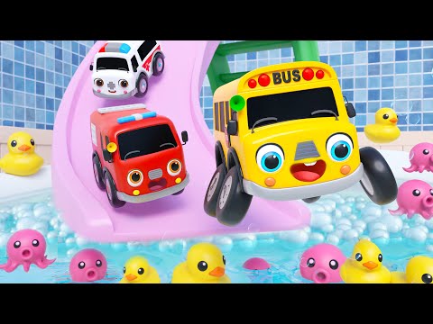 Wheels On The Bus in Bathtub Song | Fun Bath Time | Nursery Rhymes & Kids Songs - Baby Car Songs TV