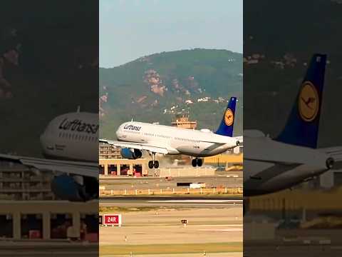 Lufthansa aterrizando en Barcelona #youtubeshorts #remix #short #shorts #planespotting #avgeek