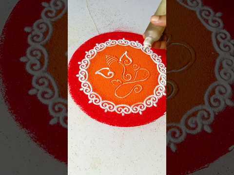 Easy Ganesh ji rangoli #rangoli #shorts #art