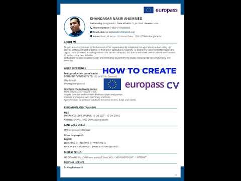 How to Create Europass CV For Seasonal or Work Visa Europe Country #shorts