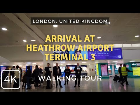 Heathrow Airport (LHR) Terminal 3, Arrival Walking Tour in 2024 | London, UK England