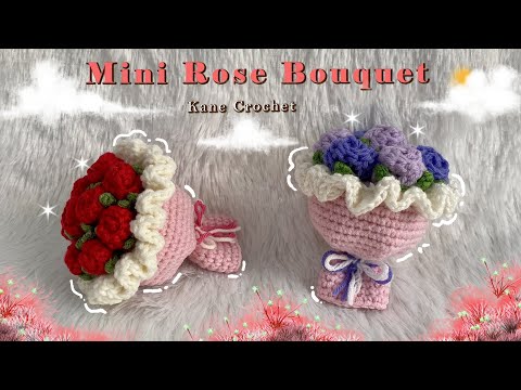 CROCHET VALENTINE 💖 How to Crochet Mini Rose Bouquet 🌹 Crochet Gift