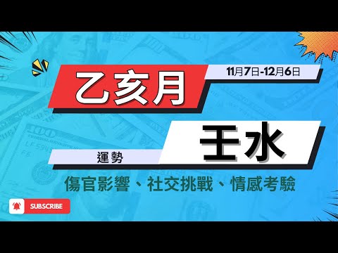 【乙亥月11月運勢】壬水人要註意：傷官影響、社交挑戰、情感考驗、事業調整、自我提升 | 壬水六日柱解析