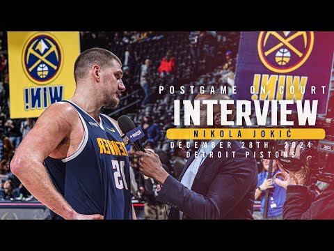 Nikola Jokić Full Postgame On-Court Interview vs. Pistons 🎙️ | 12/28/24