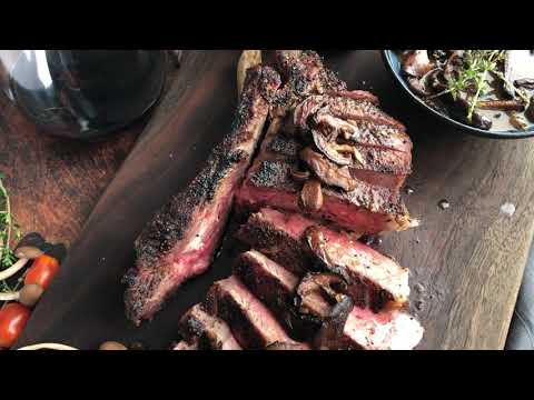 Grilled Cowboy Ribeye Steaks with Mira Winery Red Wine Shiitake Pan Sauce