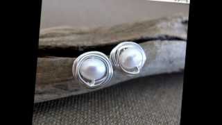 Stud Earrings - Elegant Post Studs - Pearl, Ball end, Sterling Silver Studs