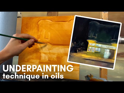 My favorite underpainting technique | How I start my low-key paintings