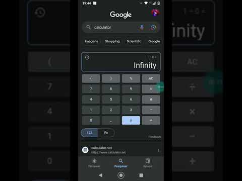 How to get error and infinity in google calculator