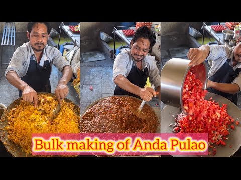 Bulk making of Anda Pulao in Gujarat😍😍 Bhut tasty bnate hai Bhaiya🤩🤩