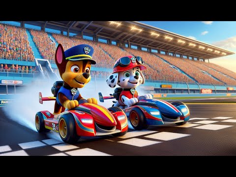 Paw Patrol Ultimate Rescue | MARSHALL x CHASE Become Car Racers?Who Will Win?Funny Story | Rainbow 3