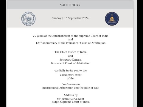 Valedictory Function on International Arbitration and the Rule of Law