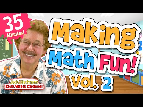 Making Math Fun Vol. 2! | 35 Minutes of Fun Math Songs for Kids | Jack Hartmann