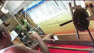 Handloom Kuppadam saree weaving process.